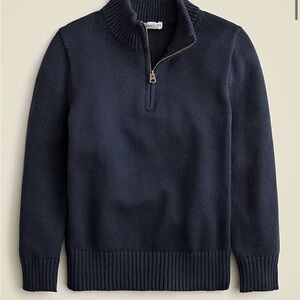 J. Crew Crewcuts Boys Navy Half-Zip Heritage Cotton Sweater Sz XS 4-5